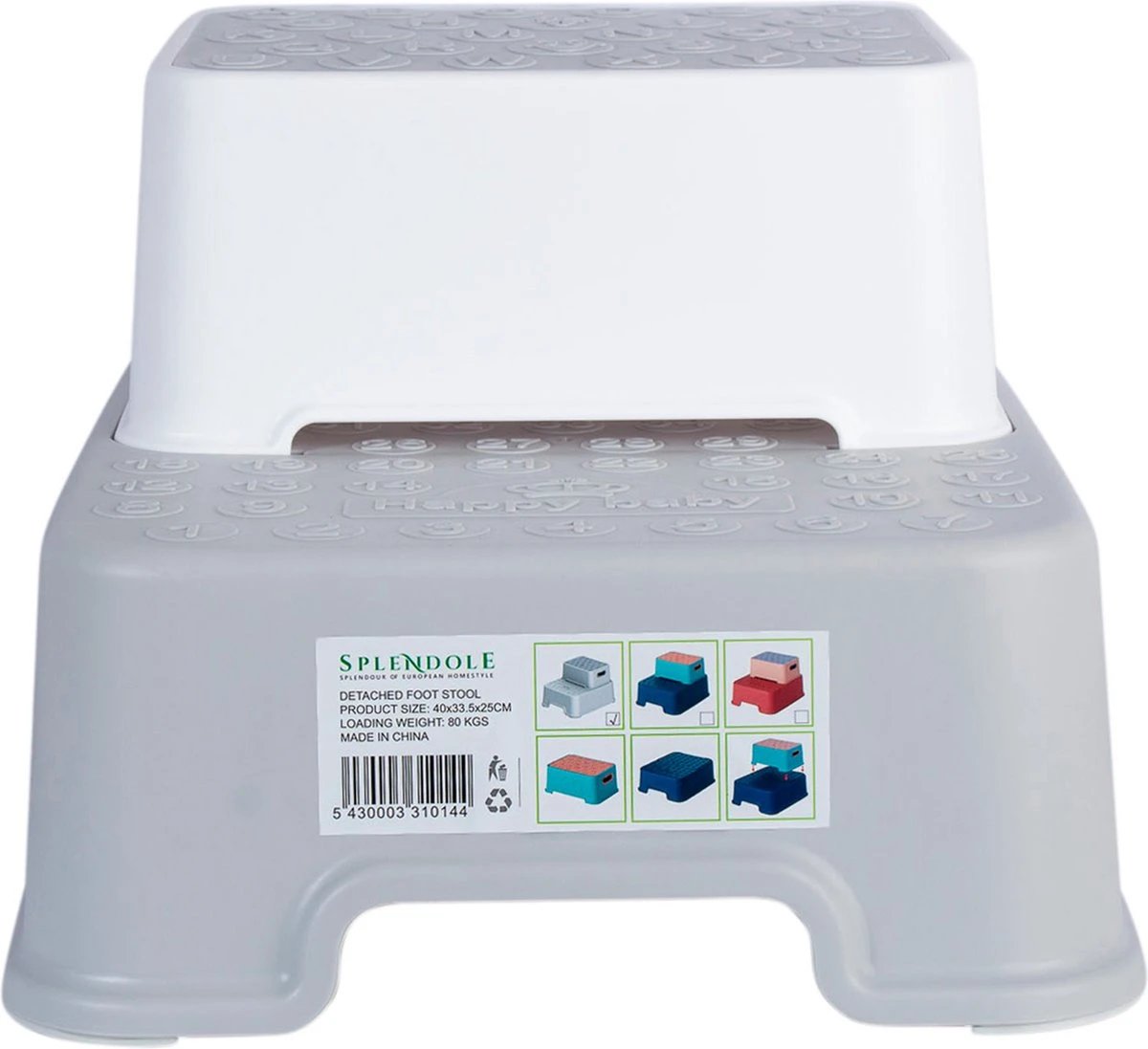 Splendole Opstapje - Badkameropstapje Kinderen - Wc Krukje 27 Cm Grijs 3 Splendole Opstapje - Badkameropstapje Kinderen - Wc Krukje 27 Cm Grijs - Afbeelding 3