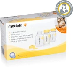Medela Set Van 150 Ml BPA-vrije Moedermelkflesjes – Set Van 3 Flessen Voor Het Afkolven, Bewaren En Moedermelk Geven In Een Duurzaam, Vries- En Koelkastveilig Ontwerp -Pasgeborenen En Jonge Kinderen 1200x1098 4