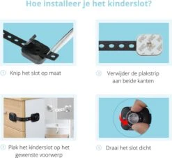 Kinderslot Kastjes - Zelfklevend Kinderslot - Dubbel Op Slot - Kinderslot Op Maat - Baby Veiligheid - 6 Stuks - Zwart -Pasgeborenen En Jonge Kinderen 1200x1098 5