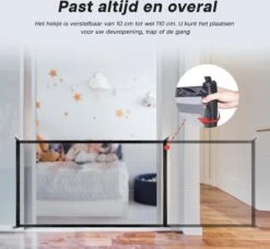 Traphekje - Traphekje Dieren - Kinderhekje - Veiligheidshekje Voor Baby - Zwart - 180 X 54 CM -Pasgeborenen En Jonge Kinderen 1200x1108 10