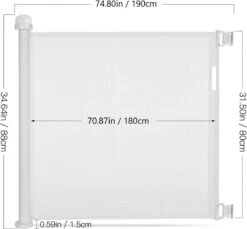 ADSafety - Oprolbaar Traphekje - Wit - Veiligheid In Huis - Extra Breed - Veiligheidshekje Voor Baby - Kinderhekje - Hondenhek -Pasgeborenen En Jonge Kinderen 1200x1113 13