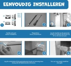 Curify® Oprolbaar Traphekje – Grey – Duurzame Veiligheidshekje Voor Baby En Huisdier – 80x130 CM Lange Oprolbaar Deurhekje – Kinderhekje Voor Baby, Hond En Huisdier -Pasgeborenen En Jonge Kinderen 1200x1114 6