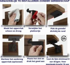 Nelbar- Kinderslot Kastjes - Zwart - 12 Stuks- Ladebeveiliging- Kastbeveiliging - Kastslot- Onzichtbaar- Verbeterde Versie - Dubbele Vergrendeling -Pasgeborenen En Jonge Kinderen 1200x1114 8