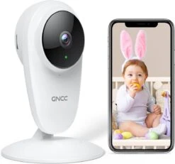 GNCC GC1Pro Babyfoon Met Camera - 3MP Indoor WiFi-camera 2.4G WiFi Voor Kinderen/Huisdieren/Senioren Met Monitor En Geluidsdetectie, Nachtzicht, Tweerichtingsaudio
