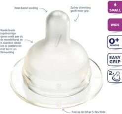 Difrax Flessenspeen Wide Voor Brede Babyflessen - Maat Small - 2 Stuks -Pasgeborenen En Jonge Kinderen 1200x1122