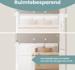 Luxe Oprolbaar Traphekje Wit - Kinderhekje Voor Baby - Hondenhek - Veiligheidshek - Huisdieren - Deurhekje - 86x150 Cm -Pasgeborenen En Jonge Kinderen 1200x1127 5