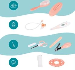Babymoov 9-delige Babyverzorgingsset Aqua Perzikkleur En Grijs -Pasgeborenen En Jonge Kinderen 1200x1128 4