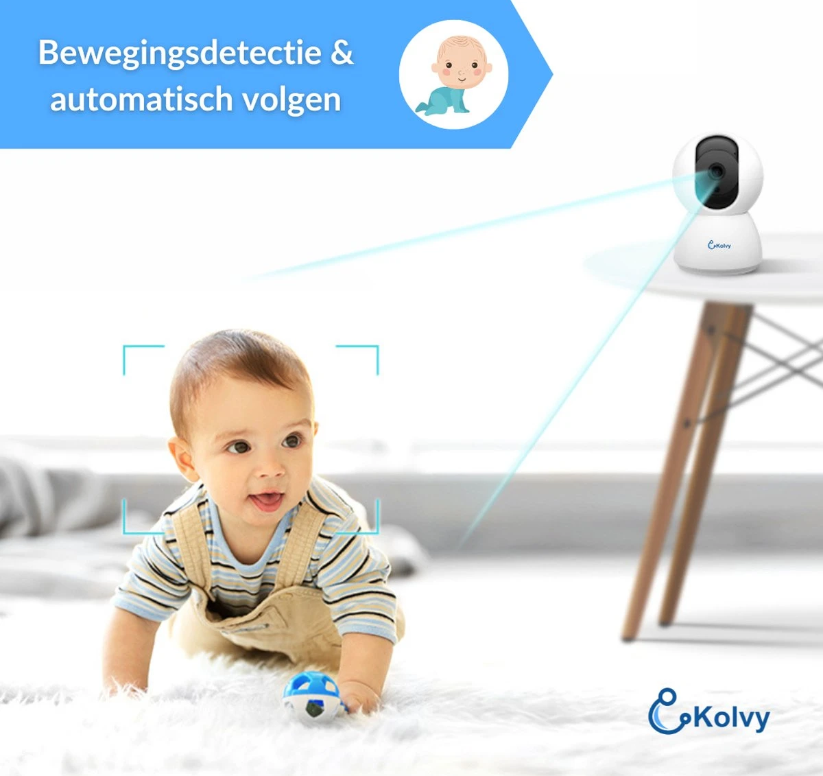 Kolvy® Babyfoon Met Camera En App - Intelligente Baby Monitor - Slimme Beveiligingscamera - NIEUW - WiFi - 3MP Super HD 1536p - Sterke Encryptie - Nachtzicht - Professioneel 3 Kolvy® Babyfoon Met Camera En App - Intelligente Baby Monitor - Slimme Beveiligingscamera - NIEUW - WiFi - 3MP Super HD 1536p - Sterke Encryptie - Nachtzicht - Professioneel - Afbeelding 3