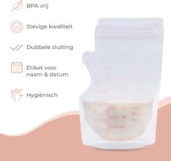 Nuvance - Moedermelk Bewaarzakjes - Borstvoeding Zakjes - 100 Stuks - 250ml - BPA Vrij - Dubbele Sluiting -Pasgeborenen En Jonge Kinderen 1200x1132 6