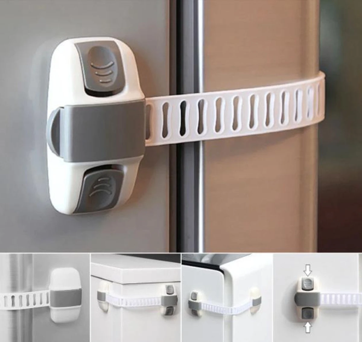 |Twinza®|Zelfklevende Knijpslot - Verstelbaar - Veiligheidsslot - Kast- & Ladebeveiliging - Wit - 20 Cm 2 Stuks 7 |Twinza®|Zelfklevende Knijpslot - Verstelbaar - Veiligheidsslot - Kast- & Ladebeveiliging - Wit - 20 Cm 2 Stuks - Afbeelding 7