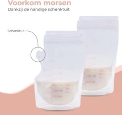 Nuvance - Moedermelk Bewaarzakjes - Borstvoeding Zakjes - 100 Stuks - 250ml - BPA Vrij - Dubbele Sluiting -Pasgeborenen En Jonge Kinderen 1200x1133 4