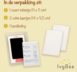 IvyBee Baby Voetafdruk En Handafdruk Zwart Inktafdruk - Kraamcadeau Babyshower Moederdag - 1 Stuk Voet Hand Afdruk -Pasgeborenen En Jonge Kinderen 1200x1133 6
