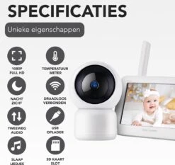 Achaté Babyfoon Met Camera - Baby Monitor Met 5 Inch Monitor - Video & Audio - Infrarood Nachtvisie - Terugspreekfunctie - Wit 19 Achaté Babyfoon Met Camera - Baby Monitor Met 5 Inch Monitor - Video & Audio - Infrarood Nachtvisie - Terugspreekfunctie - Wit -Pasgeborenen En Jonge Kinderen 1200x1134 2