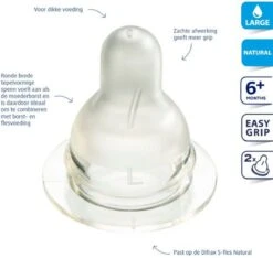 Difrax Flessenspeen Natural - Maat Large - 2 Stuks -Pasgeborenen En Jonge Kinderen 1200x1136 7