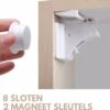 Merkloos Kinderslot Kastjes – Magnetisch – 8 Stuks – Incl. 2 Magneet Sleutels – Met 3M Tape – Geen Schroeven Nodig - Veiligheid Kinderen – Kast En Lade Beveiliging Kinderen