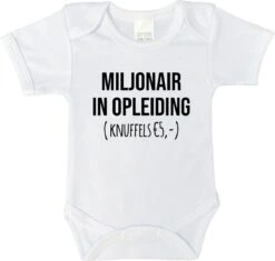 Merkloos Romper - Miljonair In Opleiding (knuffels € 5,-) - Maat: 80 - Korte Mouwen - Kleur: Wit - 1 Stuks - Rompertje - Rompers - Rompertjes - Baby Born - Zwangerschap Aankondiging - Zwanger - Zwangerschap - Zwangerschap Cadeau - Kraamcadeau - Kraamcadeaus 7 Merkloos Romper - Miljonair In Opleiding (knuffels € 5,-) - Maat: 80 - Korte Mouwen - Kleur: Wit - 1 Stuks - Rompertje - Rompers - Rompertjes - Baby Born - Zwangerschap Aankondiging - Zwanger - Zwangerschap - Zwangerschap Cadeau - Kraamcadeau - Kraamcadeaus -Pasgeborenen En Jonge Kinderen 1200x1140 15
