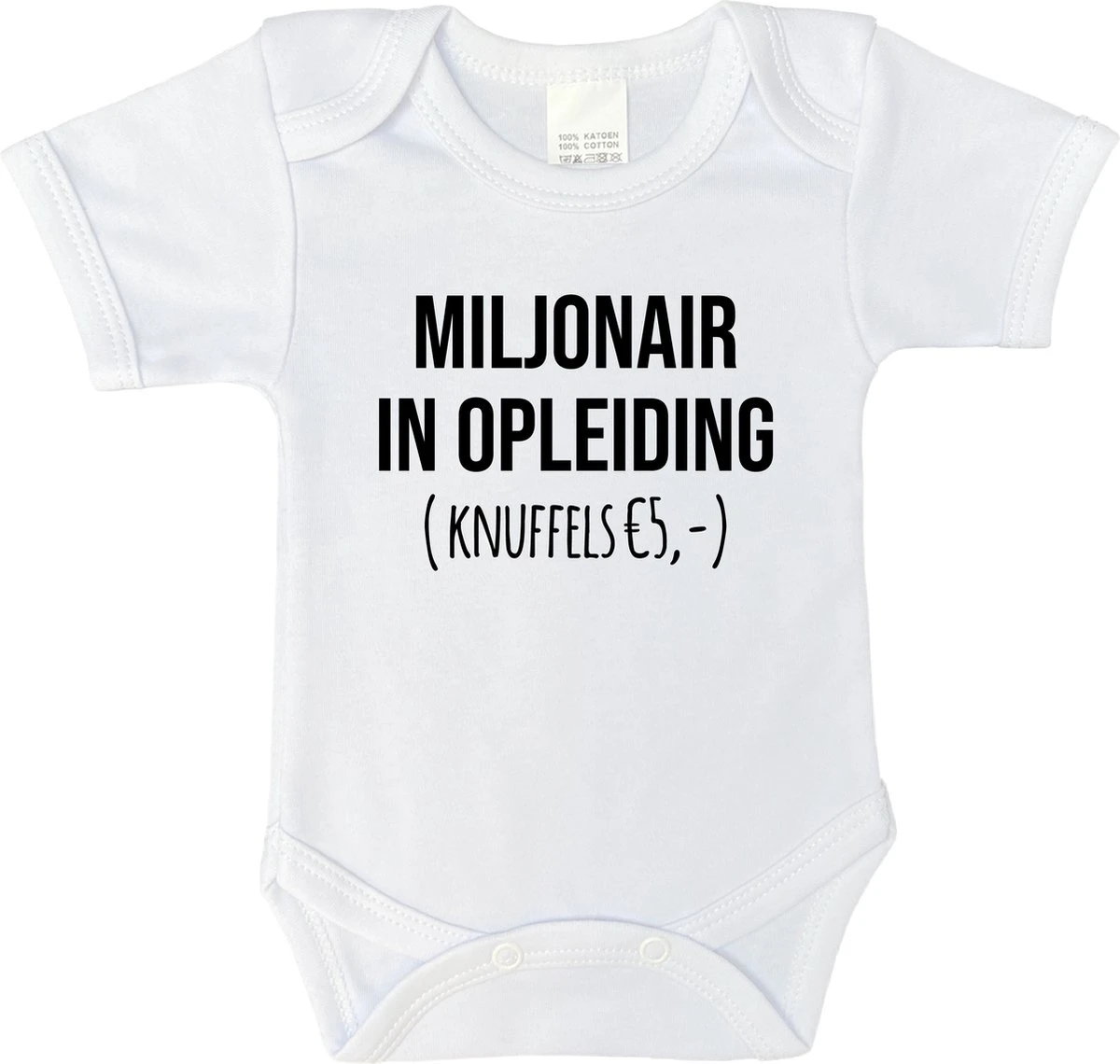 Merkloos Romper - Miljonair In Opleiding (knuffels € 5,-) - Maat: 80 - Korte Mouwen - Kleur: Wit - 1 Stuks - Rompertje - Rompers - Rompertjes - Baby Born - Zwangerschap Aankondiging - Zwanger - Zwangerschap - Zwangerschap Cadeau - Kraamcadeau - Kraamcadeaus 4 Merkloos Romper - Miljonair In Opleiding (knuffels € 5,-) - Maat: 80 - Korte Mouwen - Kleur: Wit - 1 Stuks - Rompertje - Rompers - Rompertjes - Baby Born - Zwangerschap Aankondiging - Zwanger - Zwangerschap - Zwangerschap Cadeau - Kraamcadeau - Kraamcadeaus - Afbeelding 4