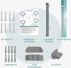 Luxe Oprolbaar Traphekje Grijs - Kinderhekje Voor Baby - Hondenhek - Veiligheidshek - Huisdieren - Oprolbaar Deurhekje - 86x150 Cm -Pasgeborenen En Jonge Kinderen 1200x1142 10