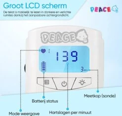 PEACE Doppler Met Ultrasound 250mL – Baby Hartje Monitor – Hartslag Meter - Blauw - Incl. Batterijen En Oortjes – Kraamcadeau Meisje -Pasgeborenen En Jonge Kinderen 1200x1142 13