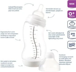 Difrax Anti-Colic S-babyfles Wide - 310 Ml - Creme|Popcorn -Pasgeborenen En Jonge Kinderen 1200x1146 1