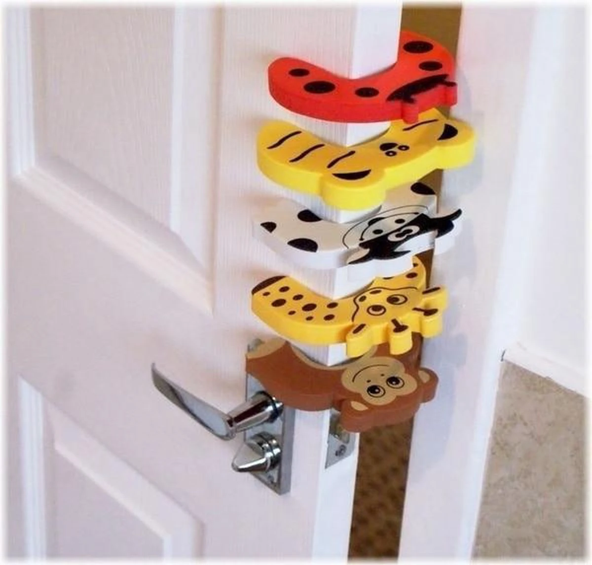Set Van 4 Deurstoppers Van Foam - Veiligheids Deurstopper Kind / Baby - Klem Bescherming Voor Deuren En Ramen - Multicolour Dieren - KELERINO. 2 Set Van 4 Deurstoppers Van Foam - Veiligheids Deurstopper Kind / Baby - Klem Bescherming Voor Deuren En Ramen - Multicolour Dieren - KELERINO. - Afbeelding 2