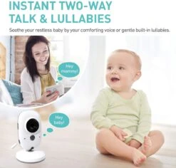 K IKIDO Babyfoon Met Camera - 3.2 Inch Groot LCD Scherm - Video Babyphone Met Kleurenmonitor- Premium Baby Monitor - Sterk Zendbereik - Temperatuurweergave - Wit -Pasgeborenen En Jonge Kinderen 1200x1147 4
