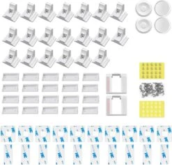 Merkloos 20 Stuks - Magnetische Veiligheidssloten Voor Kinderen - Inclusief 2 Sleutels En Zelfklevende Bevestigings Strips - Baby Kastvergrendeling - En -sloten - Eenvoudige Boorloze Installatie - Baby Proofing Deur / Meubel Magneetslot - Wit