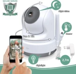 ELRO BC3000-2 Babyfoon Royale - Met 12,7 Cm Touchscreen Monitor HD- & App - Met Extra Camera - Voor 2 Kinderen 19 ELRO BC3000-2 Babyfoon Royale - Met 12,7 Cm Touchscreen Monitor HD- & App - Met Extra Camera - Voor 2 Kinderen -Pasgeborenen En Jonge Kinderen 1200x1155 10