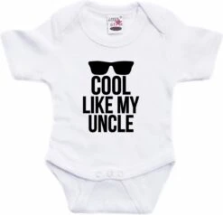 Cool Like My Uncle Tekst Baby Rompertje Wit Jongens En Meisjes - Cadeau Oom Rompertje - Babykleding 56