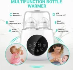 Merkloos Flessenwarmer - Flessenwarmer Onderweg - Verwarming - Baby Bottle Warmer [UPGRADE] -Pasgeborenen En Jonge Kinderen 1200x1156