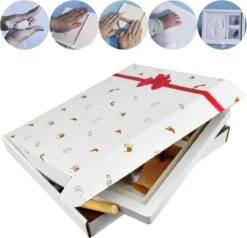 Merkloos Baby Fotolijst Klei Afdruk - Kraamcadeau Meisje / Kraamcadeau Jongen - Kleiafdruk Hand / Voet -Pasgeborenen En Jonge Kinderen 1200x1158