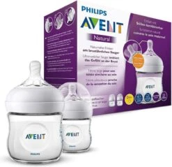 Philips Avent Natural Babyfles – SCF030/27 Babyfles (0m+) Voor Langzame Toevoer – 2 Stuks -Pasgeborenen En Jonge Kinderen 1200x1160 2