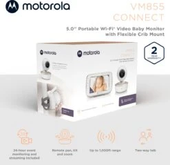 Motorola Nursery VM 855 Connect Baby Monitor - Met Motorola Nursery App - 5 Inch Ouderunit – Nachtvisie -Pasgeborenen En Jonge Kinderen 1200x1160 9
