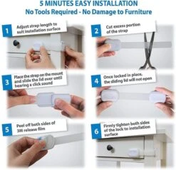 Kinderslot Kastjes -Zelfklevende Kinderslot -10 Stuks- Kinderslot Kastjes - Kinderbeveiliging Voor Kasten En Lades - Kastslot - Baby Veiligheid -Pasgeborenen En Jonge Kinderen 1200x1161 11