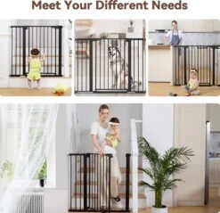 Merkloos Traphekje - Traphek Zonder Boren- 91cm Toename In Hoogte Veiligheidshek - Veiligheidshekje - Voor Baby’s, Kinderen, Peuters & Huisdieren - Zwart -Pasgeborenen En Jonge Kinderen 1200x1162 23