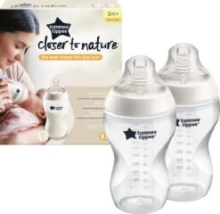 Tommee Tippee Closer To Nature - Baby Zuigflessen - Doorzichtig - 340ml - Pak Van 2 -Pasgeborenen En Jonge Kinderen 1200x1164 2