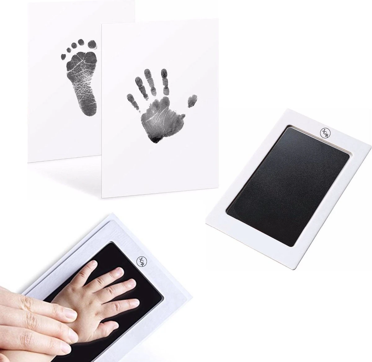 Baby Handafdruk - Baby Voetafdruk - Set - Baby Art - Kraamcadeau -Babyshower Cadeau – Inktafdruk – Inclusief Beschrijving Nederlands/Engels 1 Baby Handafdruk - Baby Voetafdruk - Set - Baby Art - Kraamcadeau -Babyshower Cadeau – Inktafdruk – Inclusief Beschrijving Nederlands/Engels