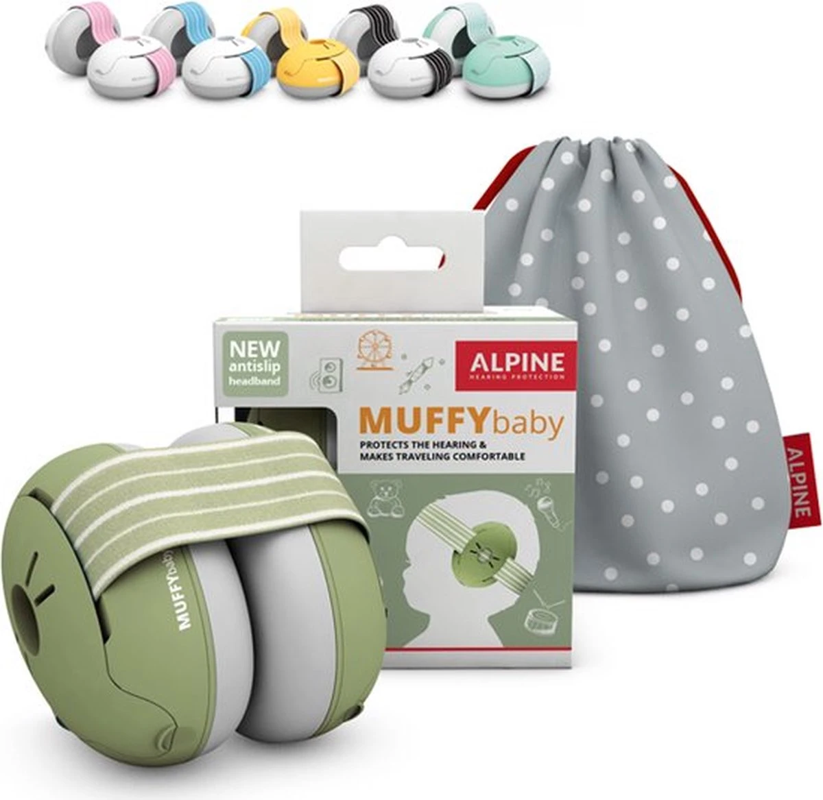 Alpine Muffy Baby - Premium Gehoorbescherming Voor Baby En Peuter - Verstelbaar - SNR 23 DB - Groen 1 Alpine Muffy Baby - Premium Gehoorbescherming Voor Baby En Peuter - Verstelbaar - SNR 23 DB - Groen