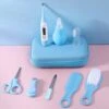 9-delige Baby Verzorgingsset - BLAUW - Baby Borstel - Baby Verzorgingsproducten - Nagelset - Manicure Set - Kraam Cadeau - GRATIS Opberg/-Reisdoosje