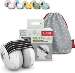 Alpine Muffy Baby - Premium Gehoorbescherming Voor Baby En Peuter - Verstelbaar - SNR 23 DB - Zwart