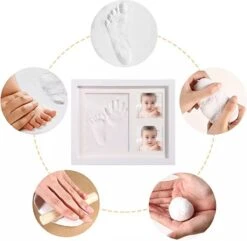 Baby Hand En Voetafdruk Kit - Hand- En Voetafdruk Fotolijst Set - Met Indruk Letters En Kwast En Verf - Baby Klei Afdruk - Babyshower Cadeaus - Kraamcadeau - Baby Gipsafdruk - 3D Baby Fotolijst - Unisex -Wit -Pasgeborenen En Jonge Kinderen 1200x1170 13