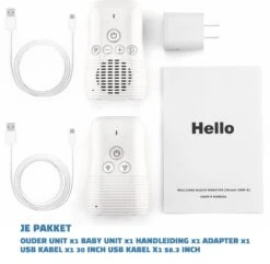 XOOZI A2 ECO - Babyfoon Met Nachtlampje - Eco Vox - Intercom Met 2-Weg Audio - FHSS - Portable Baby Monitor -Pasgeborenen En Jonge Kinderen 1200x1170 17