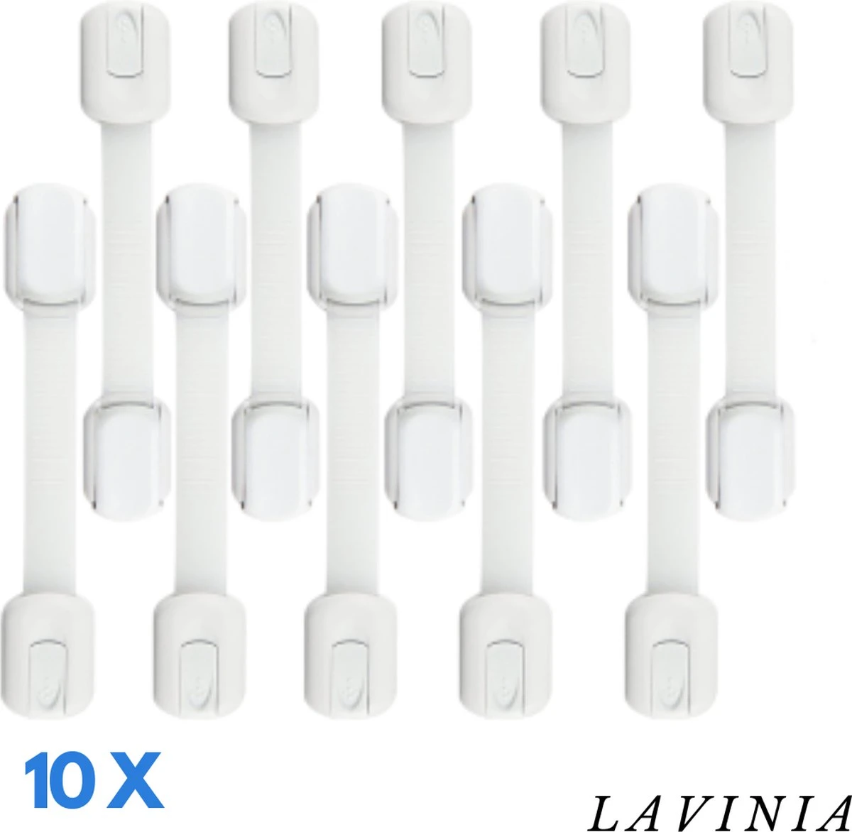 Lavinia - 10 Stuks - Kinderslot Kastjes – Kinderslot Kast – Kinderslot Deur – Kinderslot Keukenkastje – Kindersloten – Kinderbeveiliging Voor Kasten – Veiligheidshaakjes 5 Lavinia - 10 Stuks - Kinderslot Kastjes – Kinderslot Kast – Kinderslot Deur – Kinderslot Keukenkastje – Kindersloten – Kinderbeveiliging Voor Kasten – Veiligheidshaakjes - Afbeelding 5