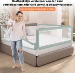 Merkloos Bedhekje - Bedhek - Bedrand - Bedrail - Bedrek - 200x95cm - Groen -Pasgeborenen En Jonge Kinderen 1200x1172 20