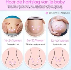 PEACE Doppler – Baby Hartje Monitor – Hartslag Meter - Roze - Inclusief Ultrasound Gel, Batterijen En Oortjes – Kraamcadeau Meisje -Pasgeborenen En Jonge Kinderen 1200x1176 15
