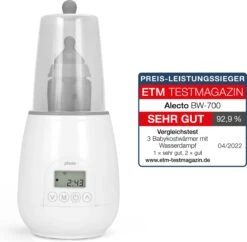 Alecto BW-700 - Snelle Digitale Flessenwarmer 500W Voor Opwarmen, Steriliseren En Ontdooien - Inclusief Stoomkap - Bediening Via Display - Wit -Pasgeborenen En Jonge Kinderen 1200x1176 4