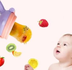 Merkloos Babyfles Met Lepel-baby/kinderbestek-100ml-BPA Vrij + 2 Bijtring/fruitspenen-rose -Pasgeborenen En Jonge Kinderen 1200x1176 6