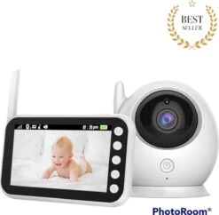 Diamond Baby ABM100 - Babyfoon Met Camera - Premium Baby Monitor - 4.5" LCD Screen - Draadloos