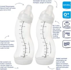 Difrax Babyfles 250 Ml Natural - Anti-Colic - Crèmewit - Duopack -Pasgeborenen En Jonge Kinderen 1200x1177 6