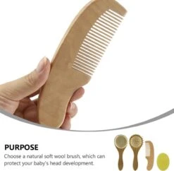 Anpro® Baby Borstel Set - Baby Haarborstel En Kamset - 4 Stuks - Baby Verzorgingsset - Baby Borstel En Kam - Baby Borstel Geitenhaar - Kraamcadeau -Pasgeborenen En Jonge Kinderen 1200x1178 3
